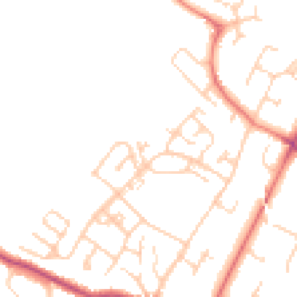 Daytime road noise heatmap for SK9 4NG