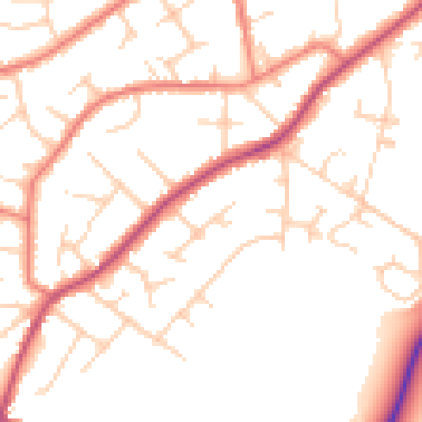 Daytime road noise heatmap for SK9 6JF