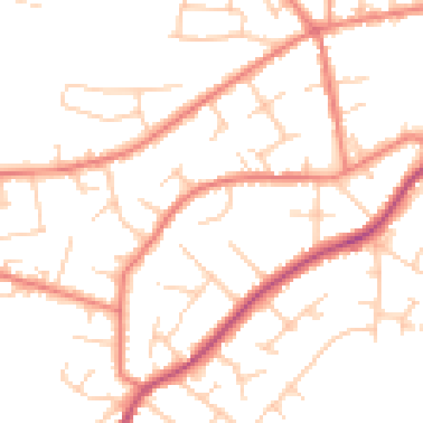 Daytime road noise heatmap for SK9 6LU