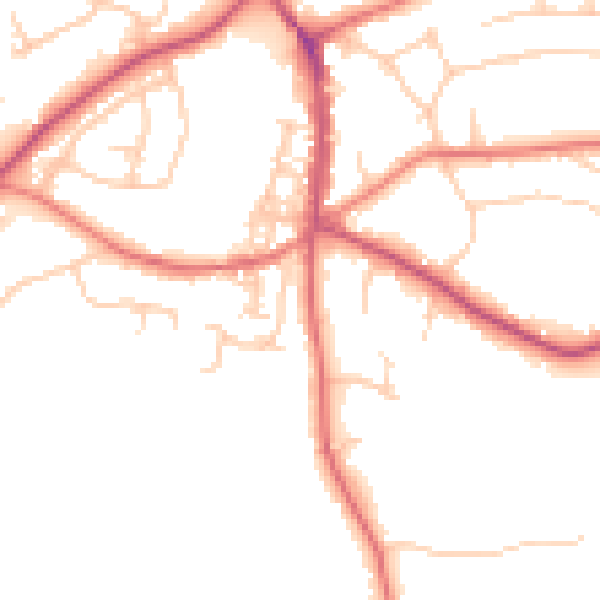 Daytime road noise heatmap for SK9 7AA