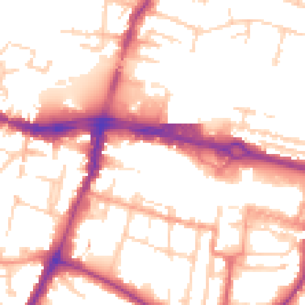 Daytime road noise heatmap for SL1 1DG