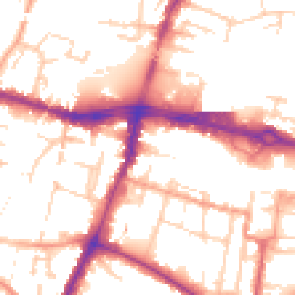 Daytime road noise heatmap for SL1 1DH