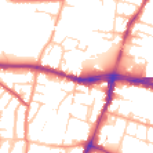 Daytime road noise heatmap for SL1 1DY