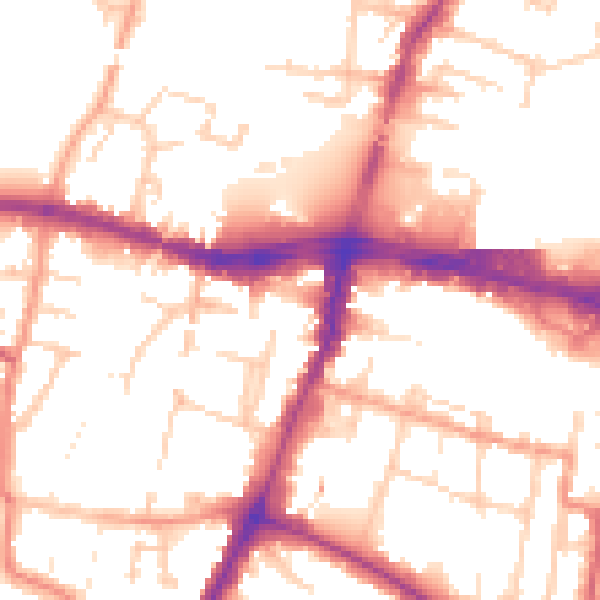Daytime road noise heatmap for SL1 1EL