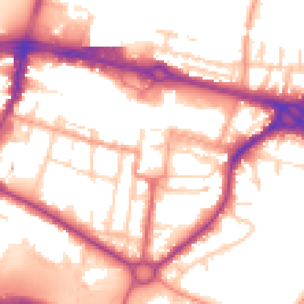 Daytime road noise heatmap for SL1 1FG