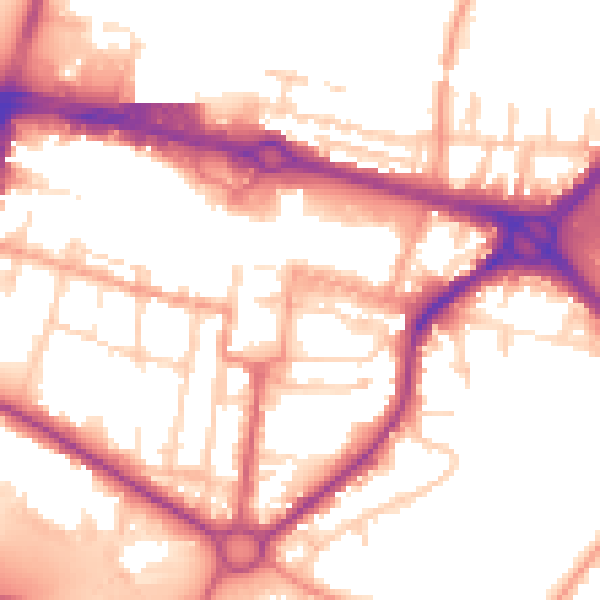 Daytime road noise heatmap for SL1 1GE