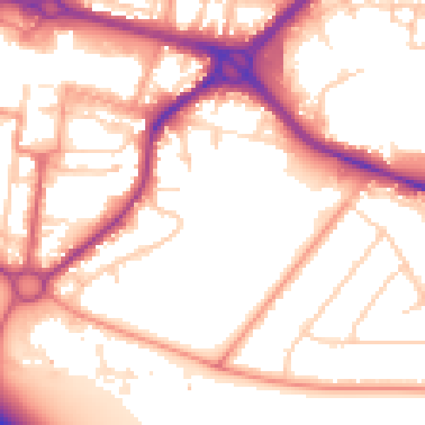 Daytime road noise heatmap for SL1 1GN