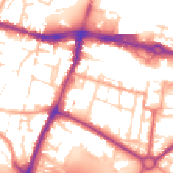 Daytime road noise heatmap for SL1 1GR