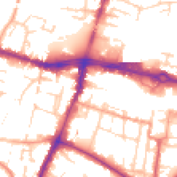 Daytime road noise heatmap for SL1 1HL