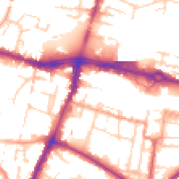 Daytime road noise heatmap for SL1 1JQ