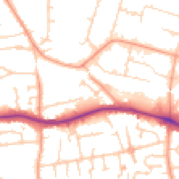Daytime road noise heatmap for SL1 6LJ