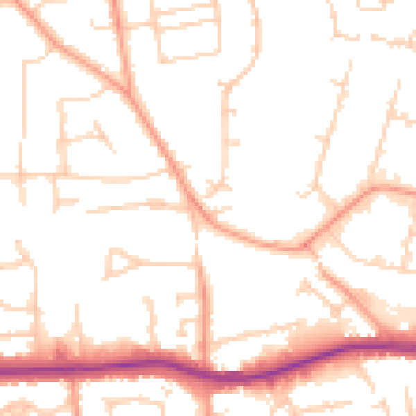 Daytime road noise heatmap for SL1 6LS
