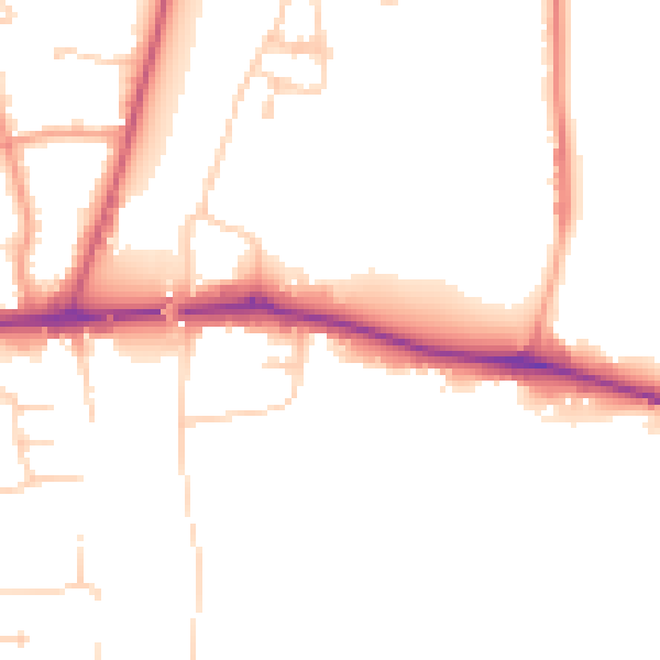 Daytime road noise heatmap for SL6 0AZ