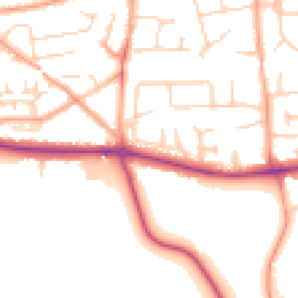 Daytime road noise heatmap for SL6 0JS