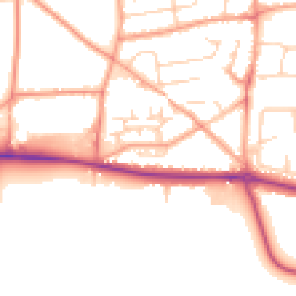 Daytime road noise heatmap for SL6 0NH