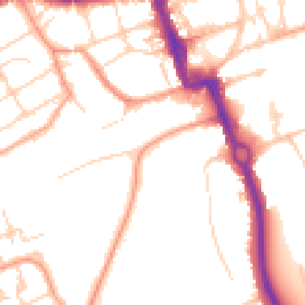 Daytime road noise heatmap for SL6 2PR