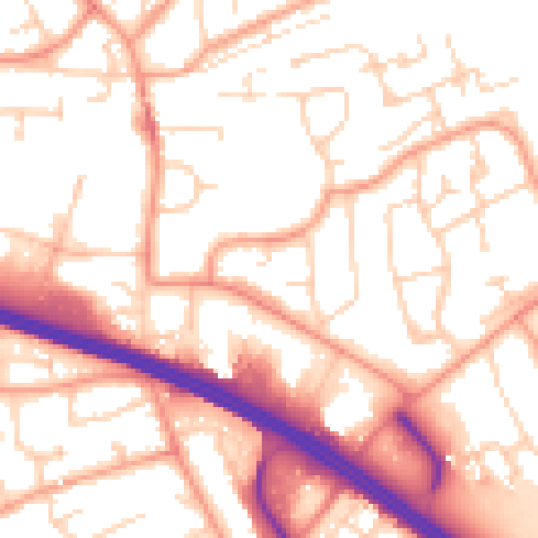 Daytime road noise heatmap for SL6 2SU