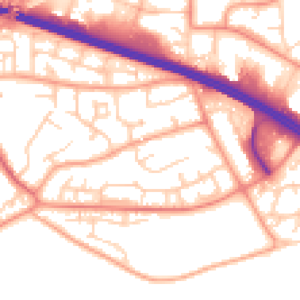 Daytime road noise heatmap for SL6 3ER