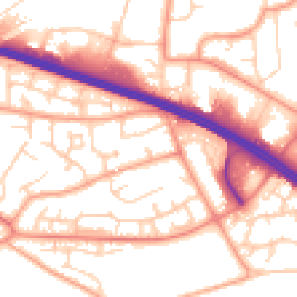 Daytime road noise heatmap for SL6 3GN