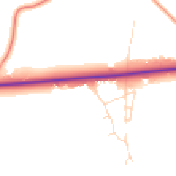 Daytime road noise heatmap for SL6 3QZ