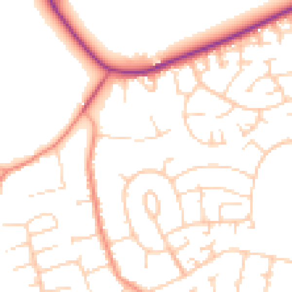 Daytime road noise heatmap for SL6 5DW