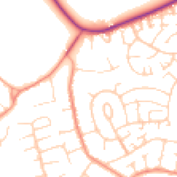 Daytime road noise heatmap for SL6 5ET