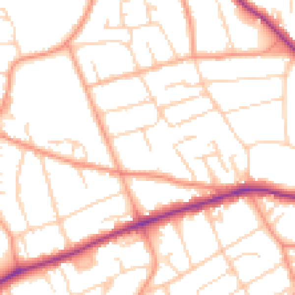 Daytime road noise heatmap for SL6 6DH