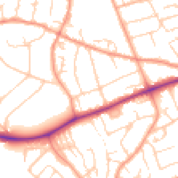 Daytime road noise heatmap for SL6 6EB