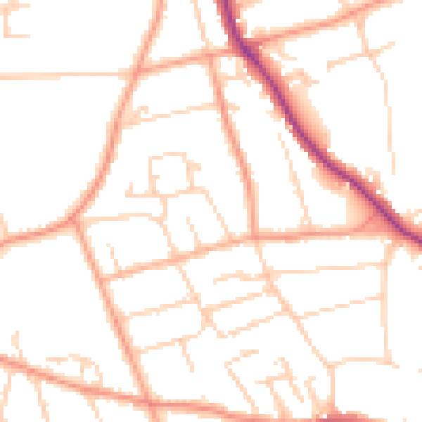 Daytime road noise heatmap for SL6 6JZ