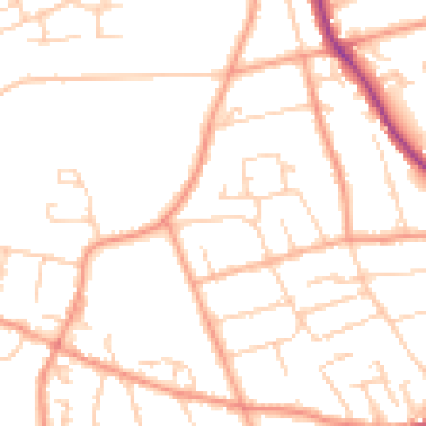 Daytime road noise heatmap for SL6 6LS