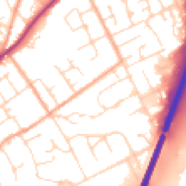 Daytime road noise heatmap for SL7 1AL