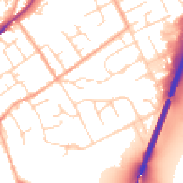 Daytime road noise heatmap for SL7 1AN