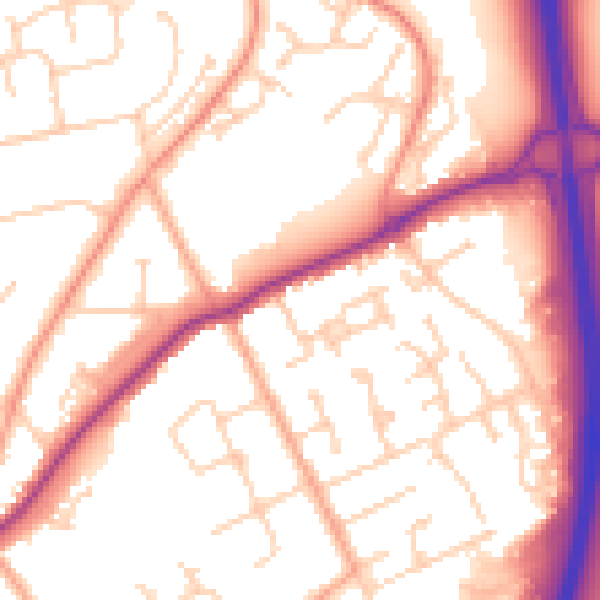 Daytime road noise heatmap for SL7 1AP