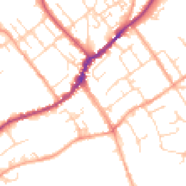 Daytime road noise heatmap for SL7 1AU