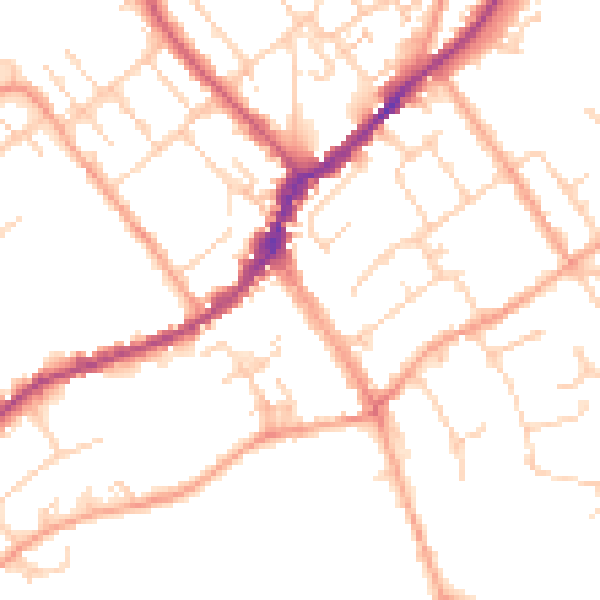 Daytime road noise heatmap for SL7 1AW