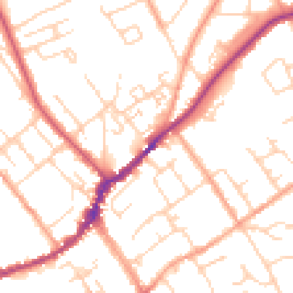 Daytime road noise heatmap for SL7 1BD