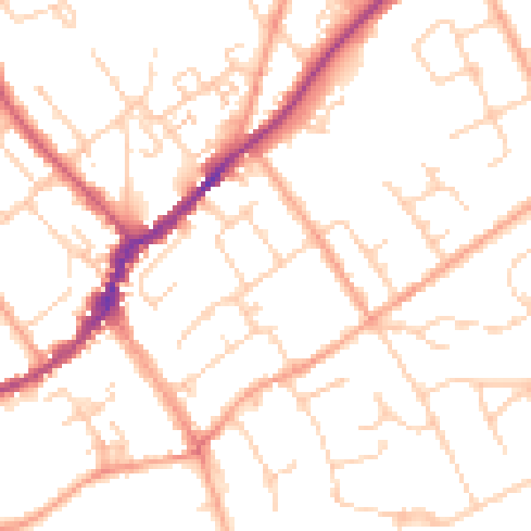 Daytime road noise heatmap for SL7 1BH
