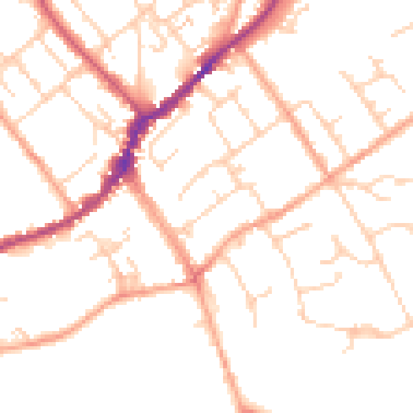 Daytime road noise heatmap for SL7 1BL
