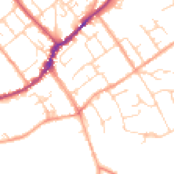 Daytime road noise heatmap for SL7 1BN