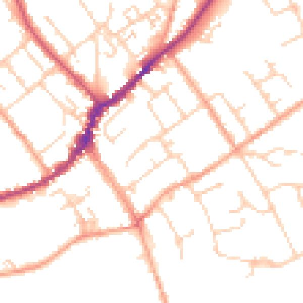 Daytime road noise heatmap for SL7 1BQ