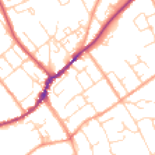 Daytime road noise heatmap for SL7 1BS