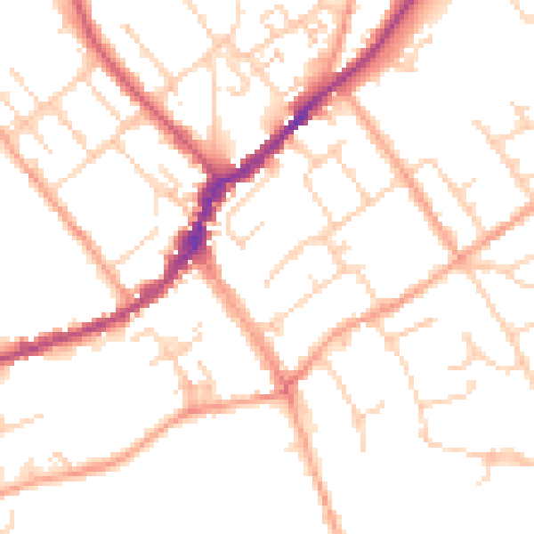 Daytime road noise heatmap for SL7 1BY
