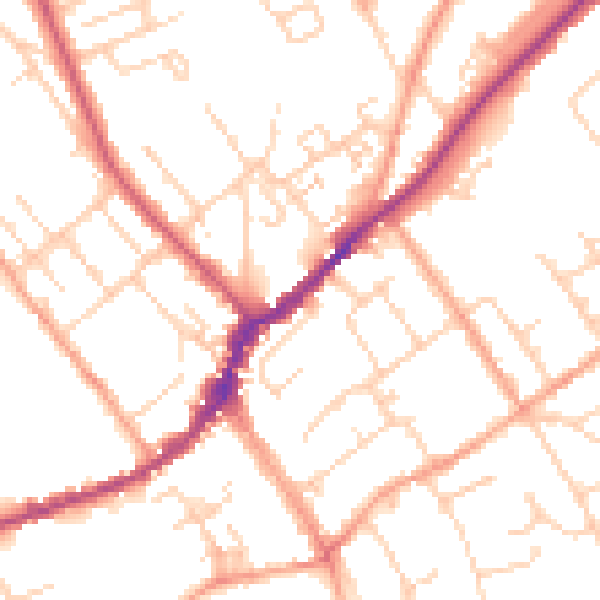 Daytime road noise heatmap for SL7 1DD