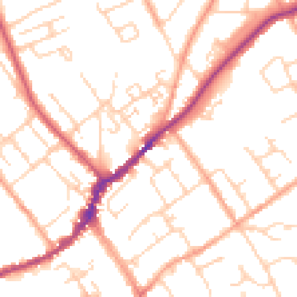 Daytime road noise heatmap for SL7 1DE