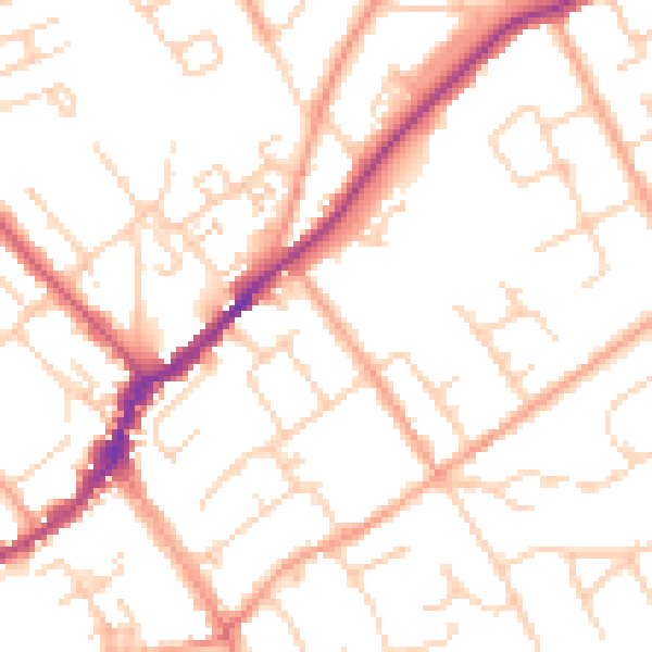 Daytime road noise heatmap for SL7 1DQ