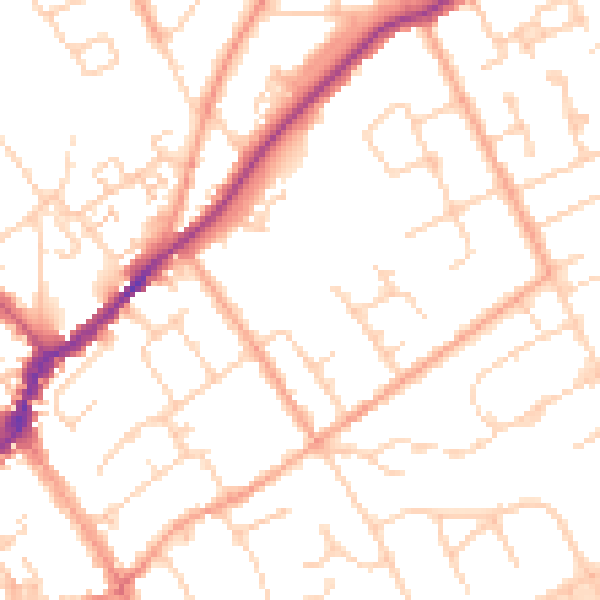 Daytime road noise heatmap for SL7 1DS