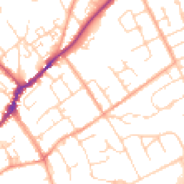 Daytime road noise heatmap for SL7 1DY