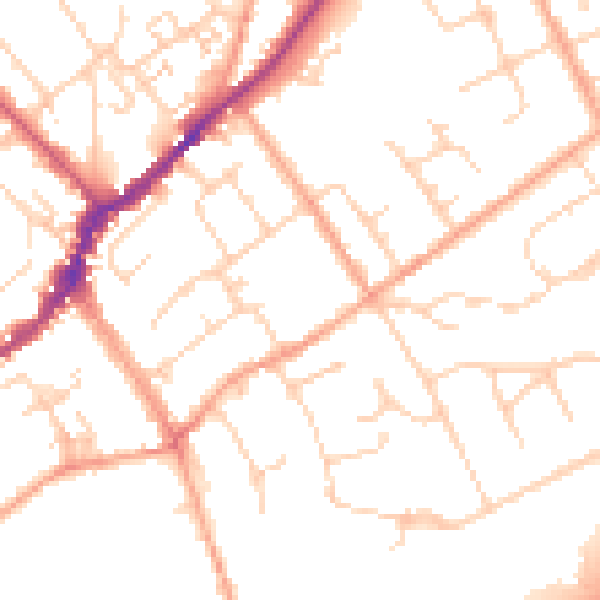 Daytime road noise heatmap for SL7 1ED