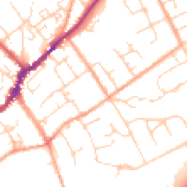Daytime road noise heatmap for SL7 1EE