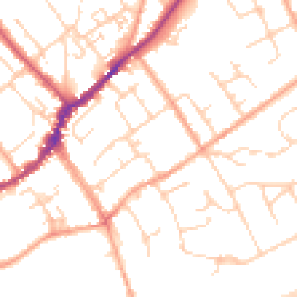 Daytime road noise heatmap for SL7 1EG
